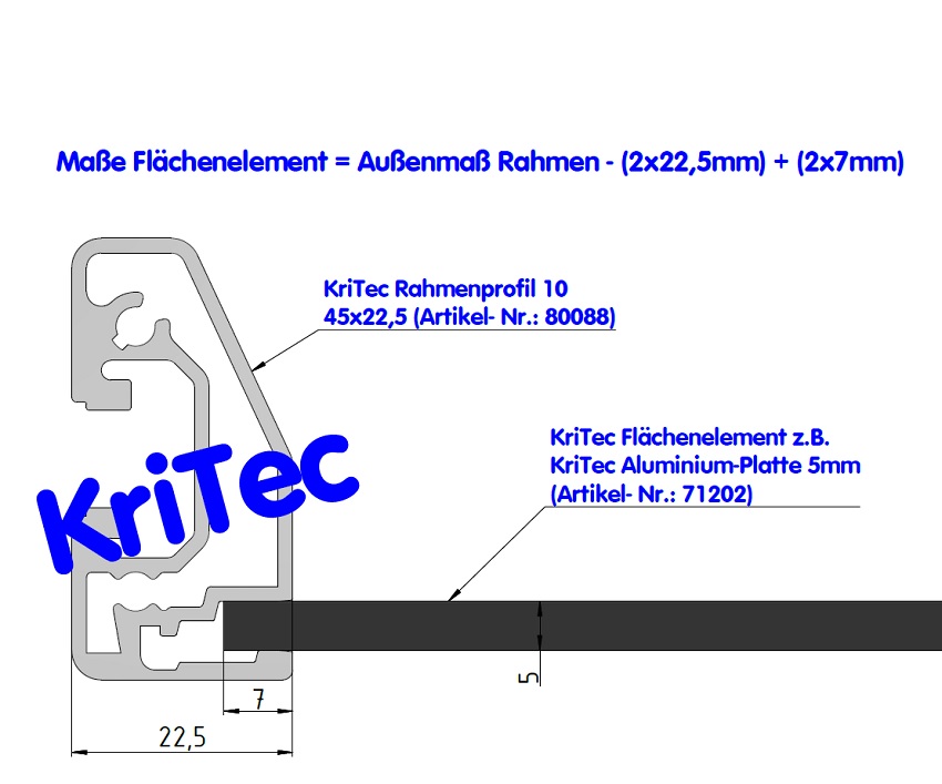 KriTec Rahmenprofil 10 45x22,5