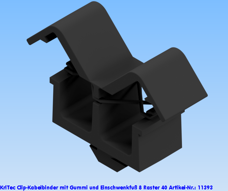 KriTec Clip-Kabelbinder mit Gummi und Einschwenkfuß 8 Raster 40
