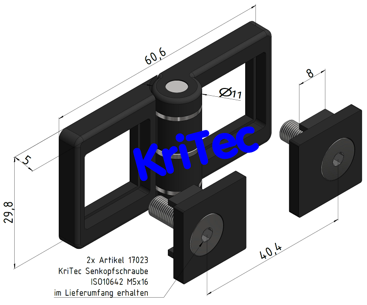 KriTec Scharnier 8 Zn 8/8