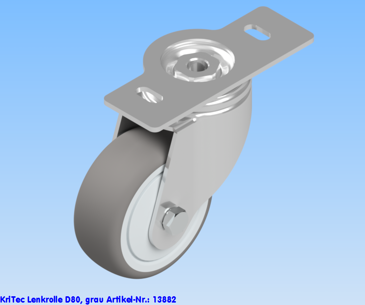 KriTec Lenkrolle D80 TPE grau