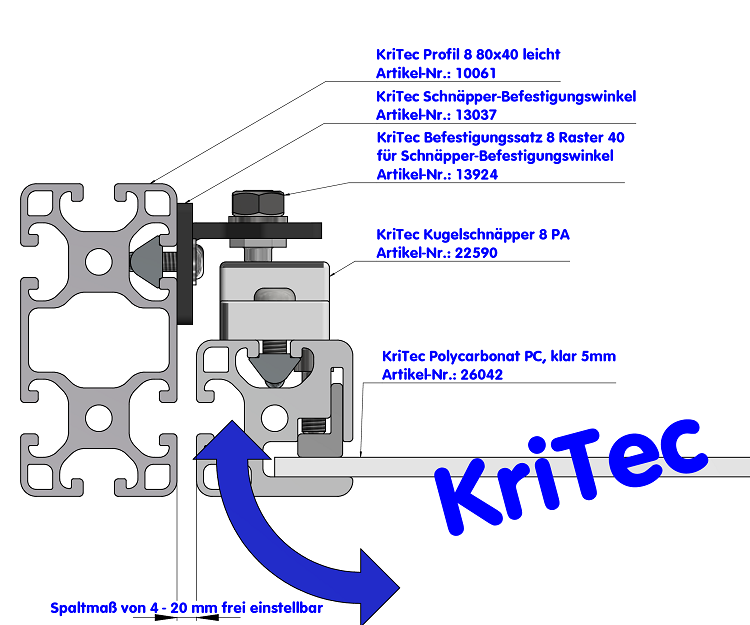KriTec Schnäpper-Befestigungswinkel