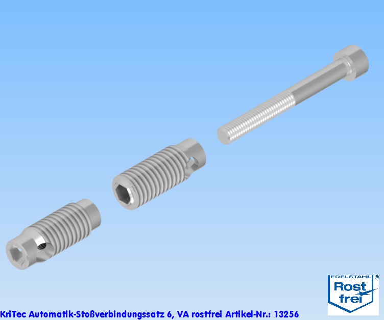 KriTec Automatik-Stoßverbindungssatz 6, VA rostfrei