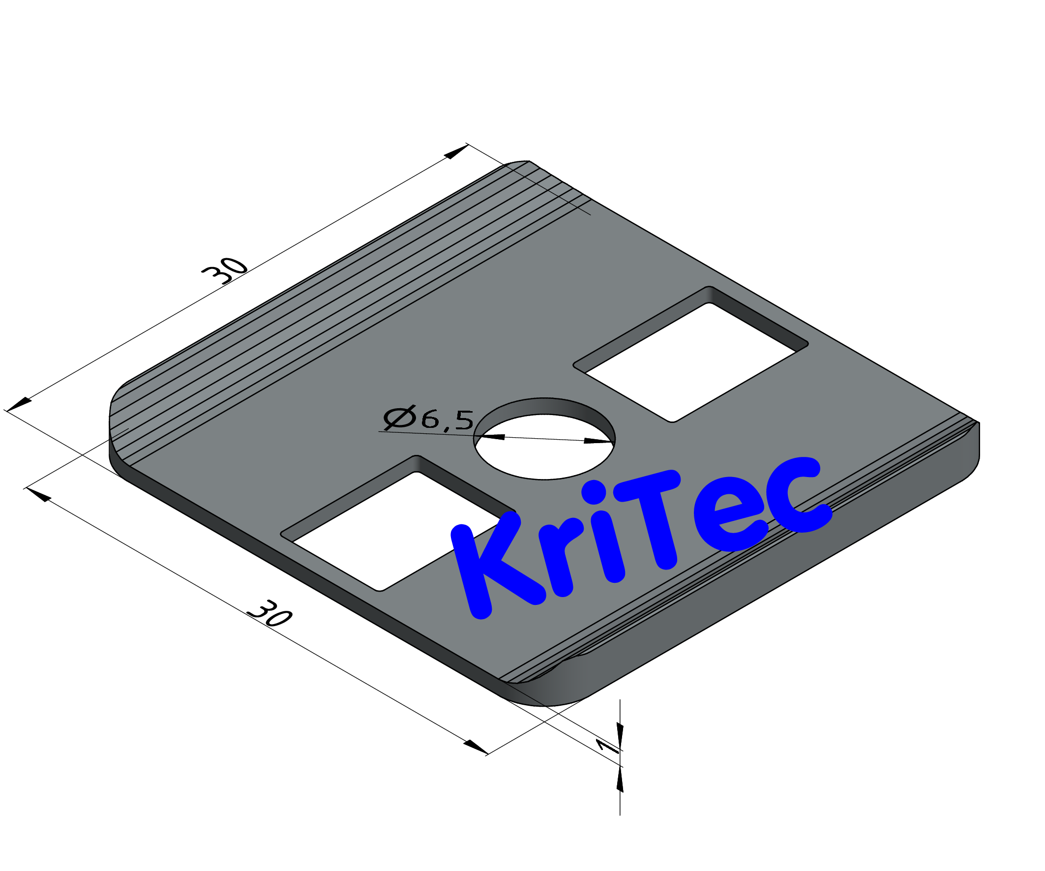 KriTec Radiendichtung 6 30x30 PA grau