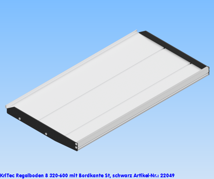 KriTec Regalboden 8 320-600 mit Bordkante St, schwarz