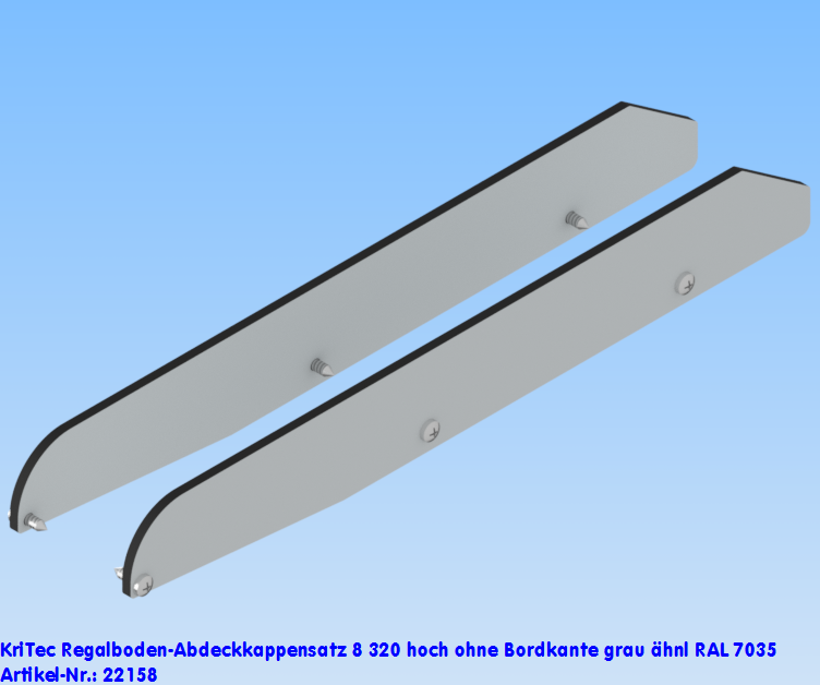 KriTec Regalboden-Abdeckkappensatz 8 320 hoch ohne Bordkante grau ähnlich RAL 7035
