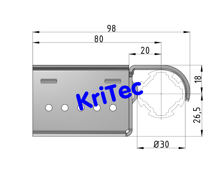 KriTec Rollenbahn 6 40x40 Al Aufnahme I D30