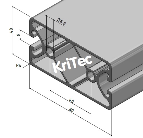 KriTec Profil 8 80x40 4N 180° Eco