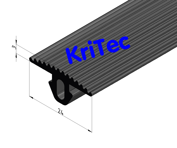 KriTec Abdeckprofil 6 Raster 30, 24x3 NBR schwarz