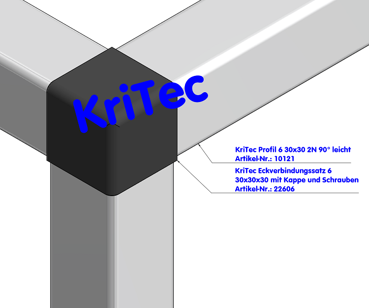 KriTec Profil 6 30x30 2N 90° leicht
