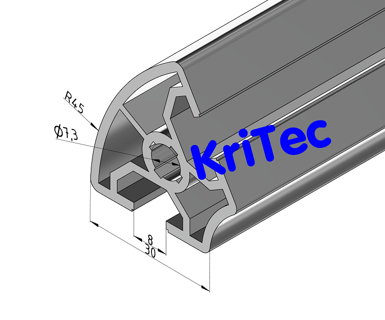KriTec Profil 8 Raster 30 R30-60°