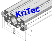 KriTec Linearschlitten-Profilträgerset 8 80x40 schwer, Welle D14, liegend