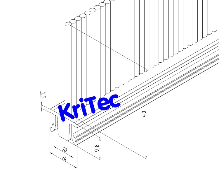 KriTec Bürstenleiste 10, Faserhöhe 40mm