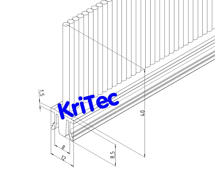 KriTec Bürstenleiste 8, Faserhöhe 40mm
