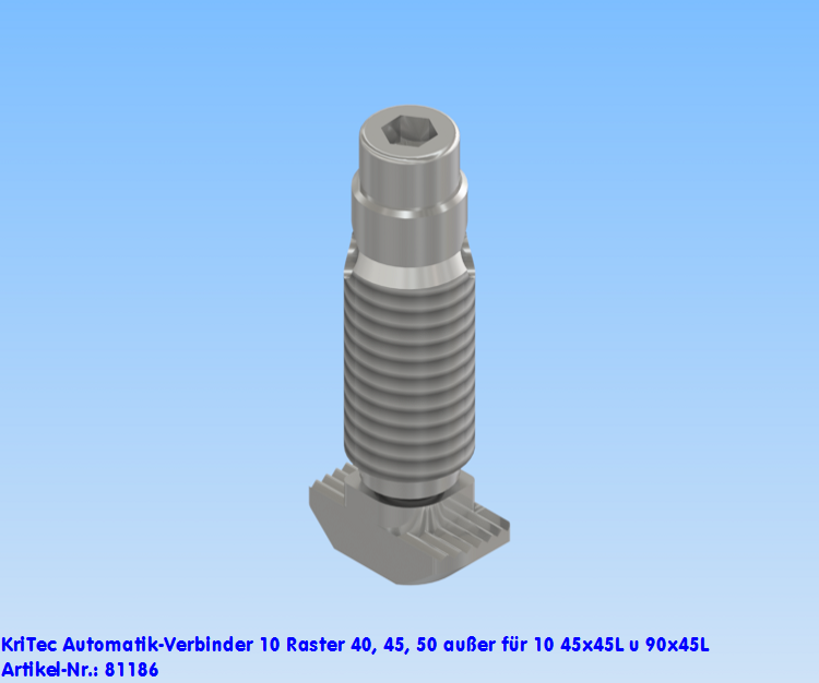 KriTec Automatik-Verbinder 10 Raster 40, 45, 50 außer für 10 45x45 leicht und 10 90x45 leicht