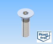 KriTec Senkkopf-Sicherheitsschrauben VA rostfrei ähnlich DIN 7991