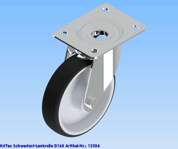 KriTec Schwerlast-Lenkrolle D160