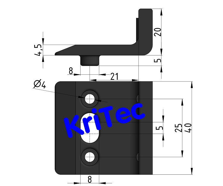KriTec Anschlagwinkel 8 PA mit Befestigungssatz