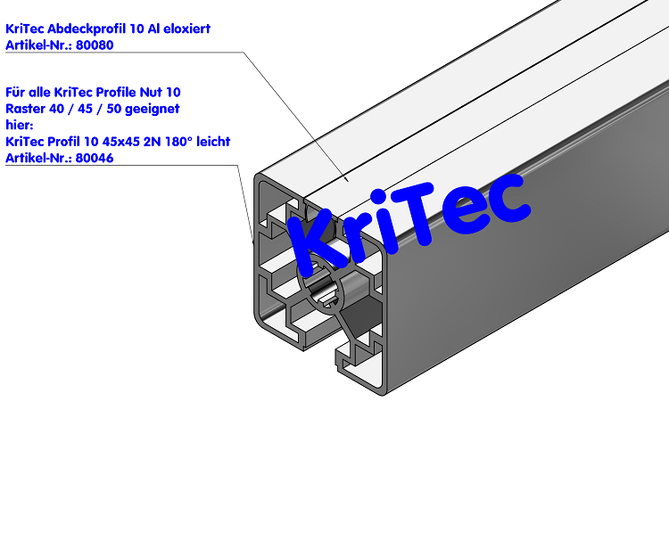 KriTec Abdeckprofil 10 Al eloxiert