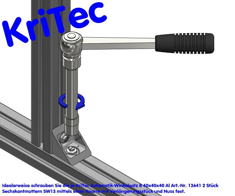 KriTec Automatik-Winkelsatz 8 40x40x40 Al