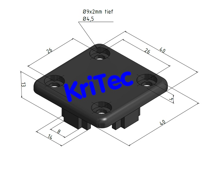 KriTec Kanal-Abdeckkappen für Stecksystem-Kabelkanäle