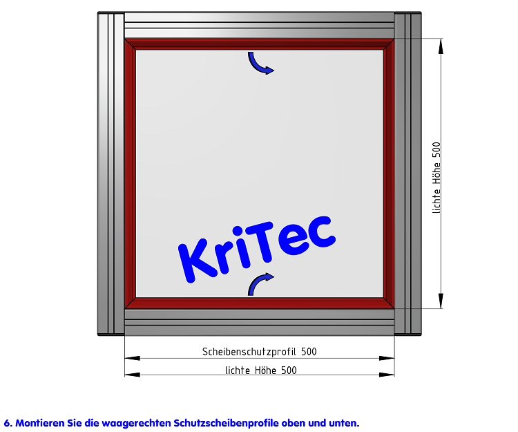 KriTec Schutzscheibenprofil 10 inkl. Clipleiste