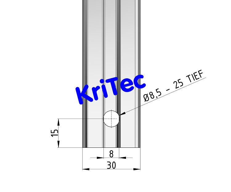 KriTec Zentralverbinder 8 Raster 30 einschiebbar
