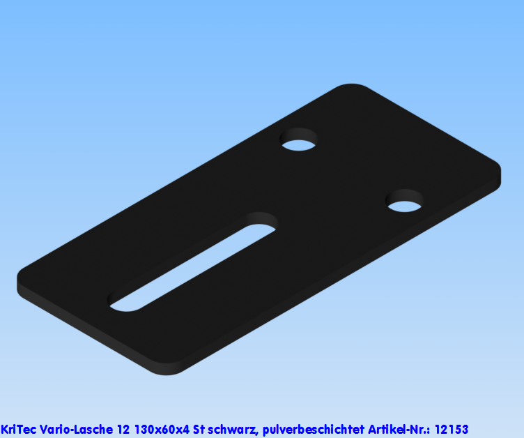 KriTec Vario-Lasche 12 130x60x4 St schwarz, pulverbeschichtet