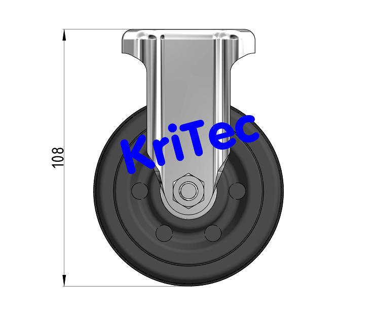 KriTec Bockrolle D80 Vollgummi schwarz ESD