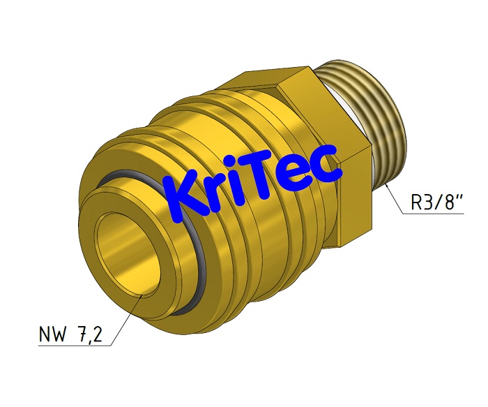 KriTec Einhandkupplung NW 7,2 Außengewinde 3/8"