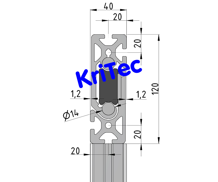 KriTec C-Schiene, Lagereinheit 8 D14 1R
