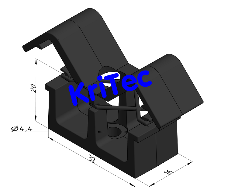 KriTec Clip-Kabelbinder mit Gummi, glatt für beliebige Profilnuten sowie für glatte Flächen