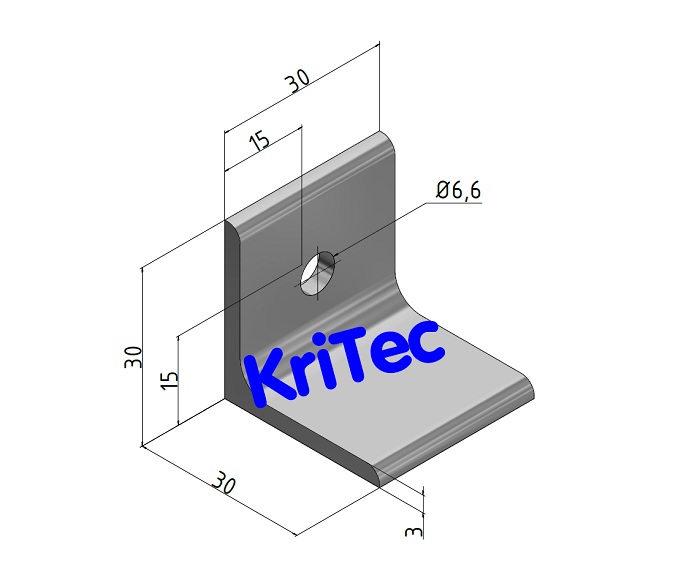 KriTec Anschweißwinkel 6 30x30x3 L=30, Stahl