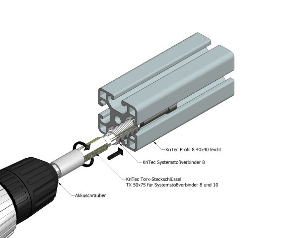 KriTec System-Stoßverbindungssatz Nut 6 Raster 30