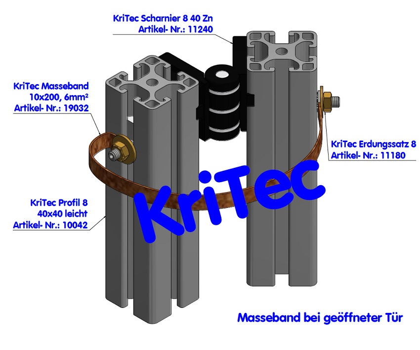 KriTec Scharnier 8 40 Zn, schwarz