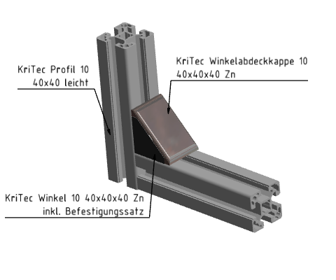KriTec Winkel 10 40x40x40 Zn Standard