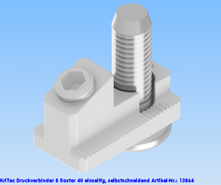 KriTec Druckverbinder 8 Raster 40 einseitig, selbstschneidend