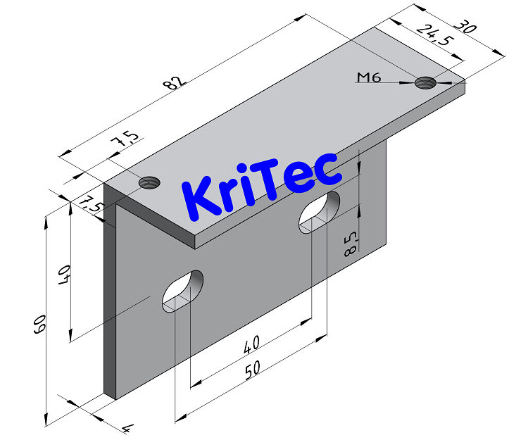 KriTec Winkel für Pneumatikanschlussblock 8 1/4"