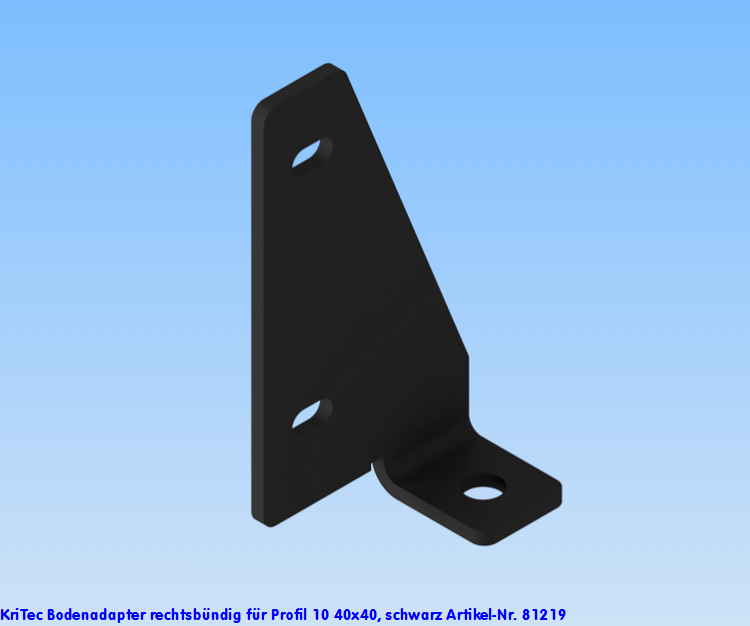 KriTec Bodenadapter rechtsbündig für Profil 10 40x40, schwarz