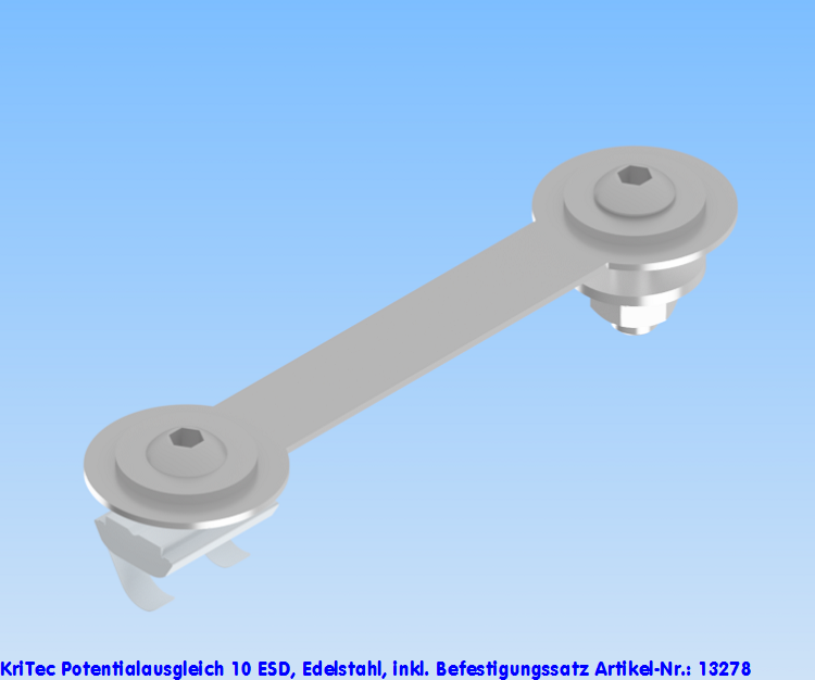 KriTec Potentialausgleich 10 ESD, Edelstahl, inkl. Befestigungssatz