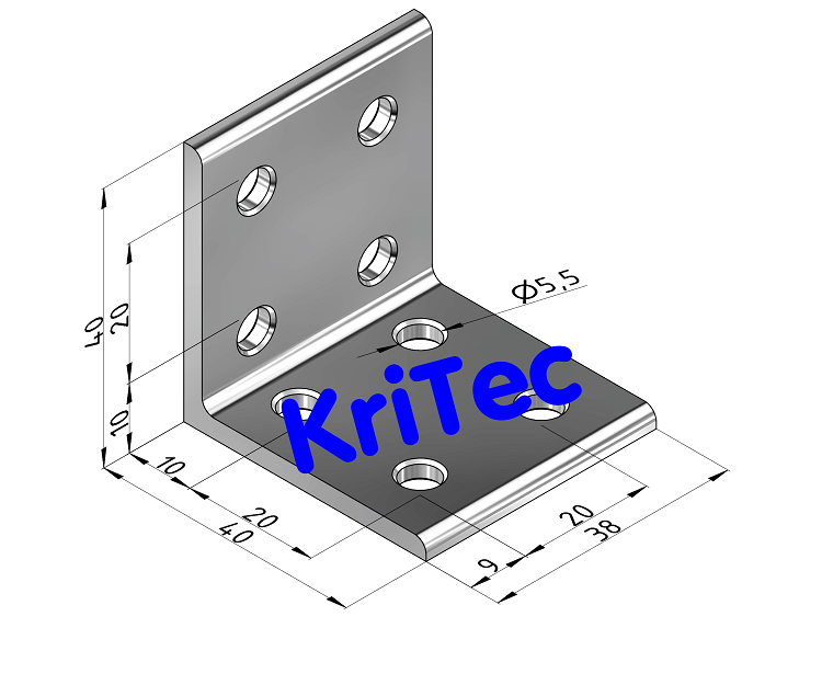 KriTec Winkel 5 Al 40x40x38x3 Softline