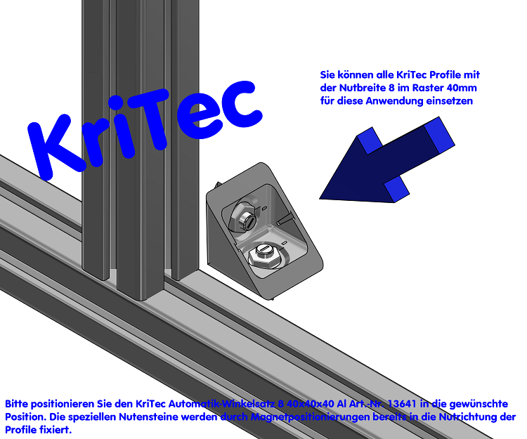 KriTec Automatik-Winkelsatz 8 40x40x40 Al