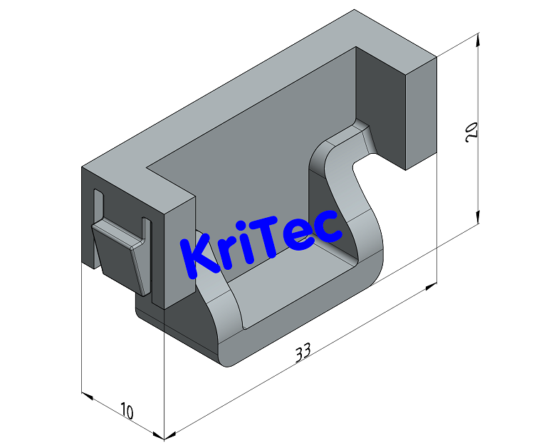 KriTec Endstück für Rollenelement D28 H26, grau ähnlich 7042
