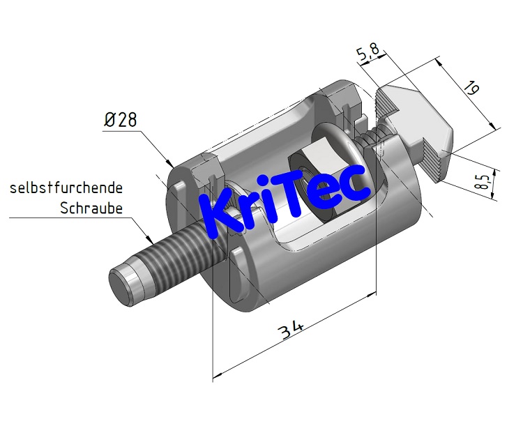 KriTec T-Verbinder D28, Nut 10