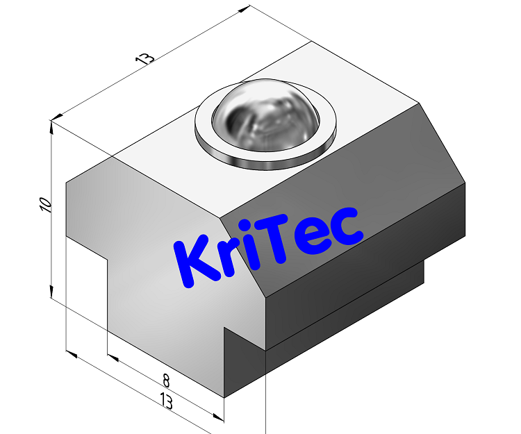 KriTec Sonder-T-Nutenstein 8 St mit federndem Druckstück Ø6mm