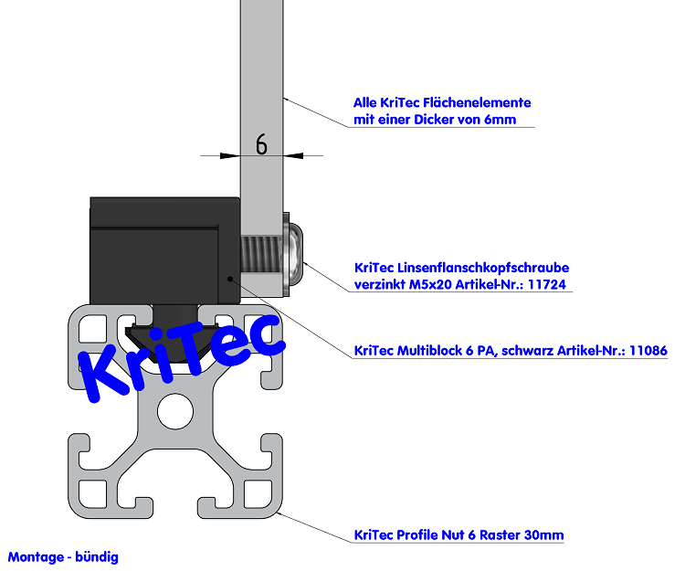 KriTec Multiblock 6 PA, grau