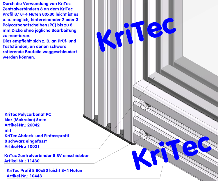 KriTec Profil 8 80x80 leicht 8+4 Nuten
