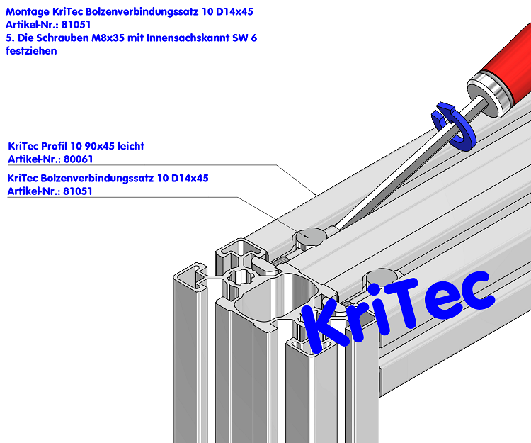 KriTec Bolzenverbindungssatz 10 D14x45