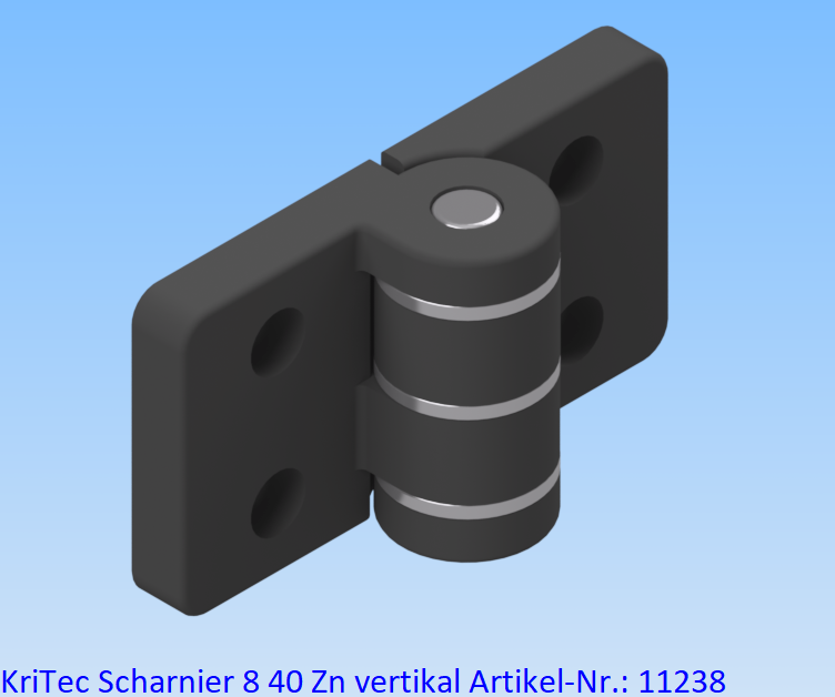 KriTec Scharnier 8 40 Zn vertikal