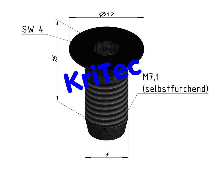 KriTec Senkschrauben 8 SF M7,1 selbstfurchend