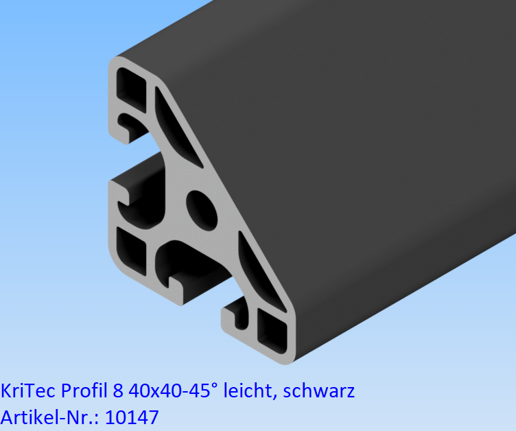 KriTec Profil 8 40x40-45° leicht, schwarz